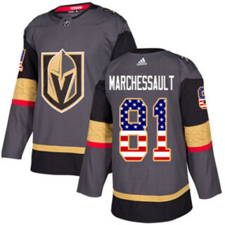 Youth Vegas Golden Knights #81 Jonathan Marchessault Grey Home Authentic USA Flag Stitched NHL Jersey