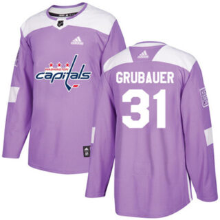 Youth Washington Capitals #31 Philipp Grubauer Purple Authentic Fights Cancer Stitched NHL Jersey