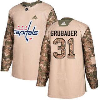 Youth Washington Capitals #31 Philipp Grubauer Camo Authentic 2017 Veterans Day Stitched NHL Jersey