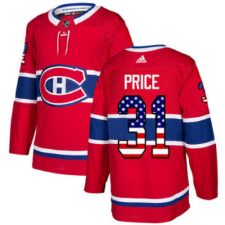 Youth Montreal Canadiens #31 Carey Price Red Home Authentic USA Flag Stitched NHL Jersey