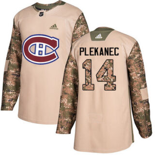Youth Montreal Canadiens #14 Tomas Plekanec Camo Authentic 2017 Veterans Day Stitched NHL Jersey