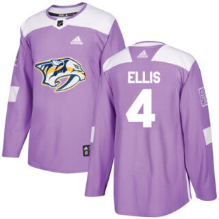Youth Nashville Predators #4 Ryan Ellis Purple Authentic Fights Cancer Stitched NHL Jersey