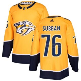 Youth Nashville Predators #76 P.K Subban Yellow Home Authentic Stitched NHL Jersey