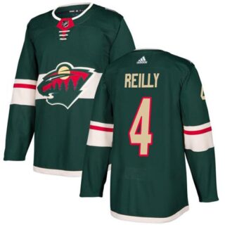 Youth Minnesota Wild #4 Mike Reilly Green Home Authentic Stitched NHL Jersey