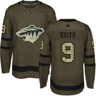 Youth Minnesota Wild #9 Mikko Koivu Green Salute to Service Stitched NHL Jersey