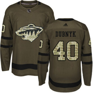 Youth Minnesota Wild #40 Devan Dubnyk Green Salute to Service Stitched NHL Jersey