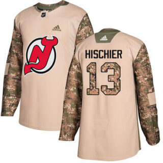 Youth New Jersey Devils #13 Nico Hischier Camo Authentic 2017 Veterans Day Stitched NHL Jersey