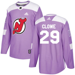 Youth New Jersey Devils #29 Ryane Clowe Purple Authentic Fights Cancer Stitched NHL Jersey