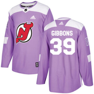 Youth New Jersey Devils #39 Brian Gibbons Purple Authentic Fights Cancer Stitched NHL Jersey