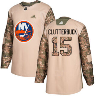 Youth New York Islanders #15 Cal Clutterbuck Camo Authentic 2017 Veterans Day Stitched NHL Jersey