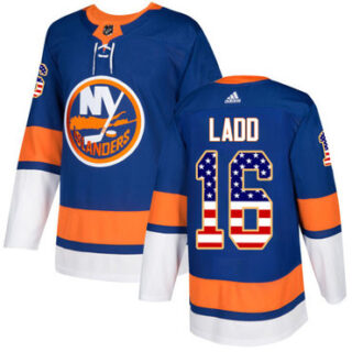 Youth New York Islanders #16 Andrew Ladd Royal Blue Home Authentic USA Flag Stitched NHL Jersey