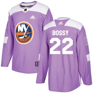 Youth New York Islanders #22 Mike Bossy Purple Authentic Fights Cancer Stitched NHL Jersey