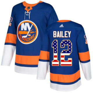 Youth New York Islanders #12 Josh Bailey Royal Blue Home Authentic USA Flag Stitched NHL Jersey