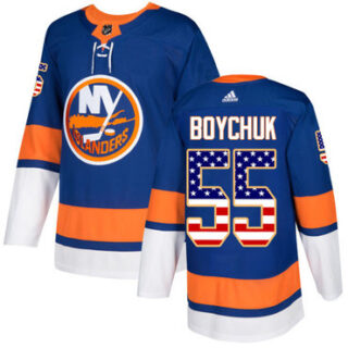 Youth New York Islanders #55 Johnny Boychuk Royal Blue Home Authentic USA Flag Stitched NHL Jersey