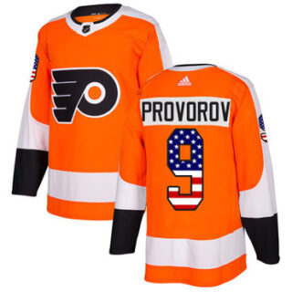 Youth Philadelphia Flyers #9 Ivan Provorov Orange Home Authentic USA Flag Stitched NHL Jersey