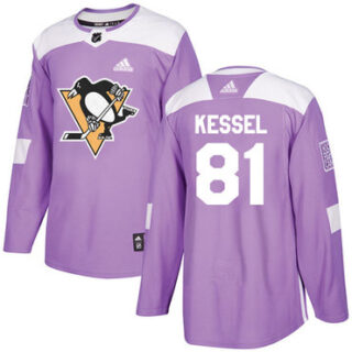 Youth Pittsburgh Penguins #81 Phil Kessel Purple Authentic Fights Cancer Stitched NHL Jersey