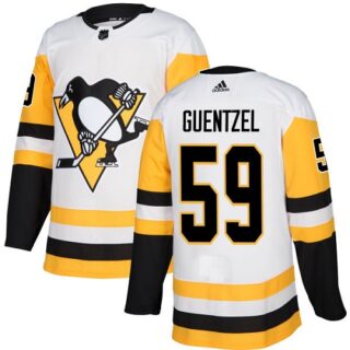 Youth Pittsburgh Penguins #59 Jake Guentzel White Road Authentic Stitched NHL Jersey