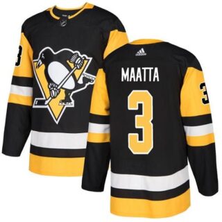 Youth Pittsburgh Penguins #3 Olli Maatta Black Home Authentic Stitched NHL Jersey