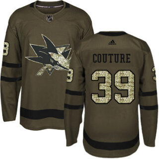 Youth San Jose Sharks #39 Logan Couture Green Salute to Service Stitched NHL Jersey