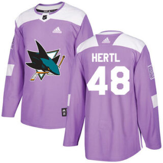 Youth San Jose Sharks #48 Tomas Hertl Purple Authentic Fights Cancer Stitched NHL Jersey