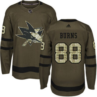 Youth San Jose Sharks #88 Brent Burns Green Salute to Service Stitched NHL Jersey
