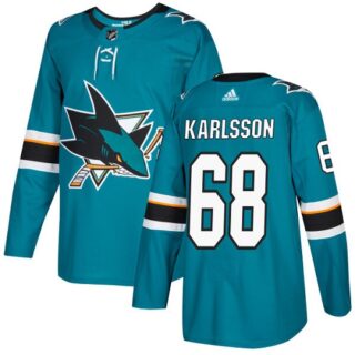Youth San Jose Sharks #68 Melker Karlsson Teal Home Authentic Stitched NHL Jersey