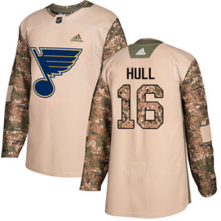 Youth St. Louis Blues #16 Brett Hull Camo Authentic 2017 Veterans Day Stitched NHL Jersey