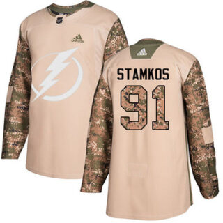 Youth Tampa Bay Lightning #91 Steven Stamkos Camo Authentic 2017 Veterans Day Stitched NHL Jersey