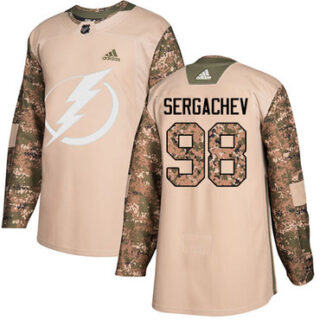 Youth Tampa Bay Lightning #98 Mikhail Sergachev Camo Authentic 2017 Veterans Day Stitched NHL Jersey