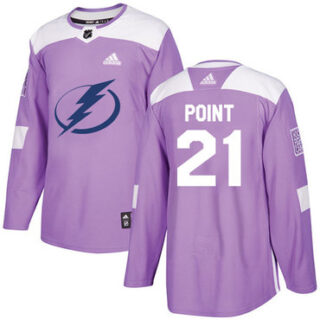 Youth Tampa Bay Lightning #21 Brayden Point Purple Authentic Fights Cancer Stitched NHL Jersey