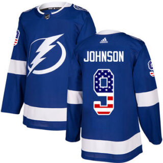 Youth Tampa Bay Lightning #9 Tyler Johnson Blue Home Authentic USA Flag Stitched NHL Jersey