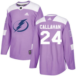 Youth Tampa Bay Lightning #24 Ryan Callahan Purple Authentic Fights Cancer Stitched NHL Jersey