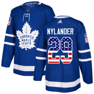 Youth Toronto Maple Leafs #29 William Nylander Blue Home Authentic USA Flag Stitched NHL Jersey