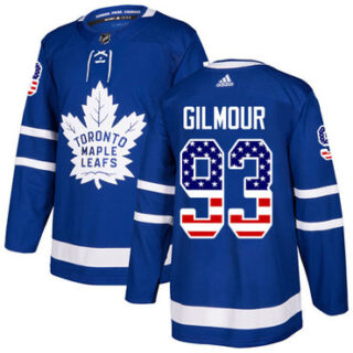 Youth Toronto Maple Leafs #93 Doug Gilmour Blue Home Authentic USA Flag Stitched NHL Jersey