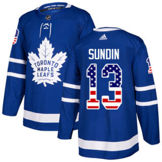Youth Toronto Maple Leafs #13 Mats Sundin Blue Home Authentic USA Flag Stitched NHL Jersey