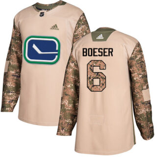 Youth Vancouver Canucks #6 Brock Boeser Camo Authentic 2017 Veterans Day Stitched NHL Jersey