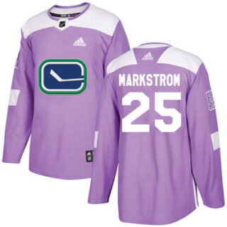 Youth Vancouver Canucks #25 Jacob Markstrom Purple Authentic Fights Cancer Stitched NHL Jersey