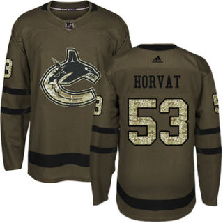 Youth Vancouver Canucks #53 Bo Horvat Green Salute to Service Stitched NHL Jersey
