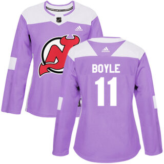 Women's New Jersey Devils #11 Brian Boyle Purple Authentic Fights Cancer Stitched NHL Jersey