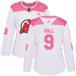 Women's New Jersey Devils #9 Taylor Hall White Pink Authentic Fashion Stitched NHL Jersey