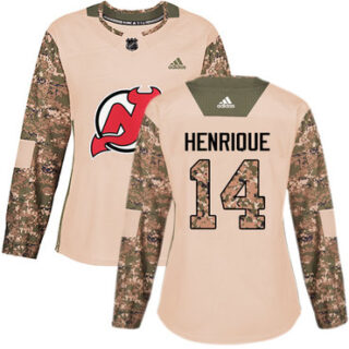 Women's New Jersey Devils #14 Adam Henrique Camo Authentic 2017 Veterans Day Stitched NHL Jersey