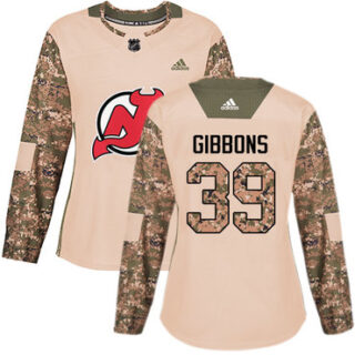 Women's New Jersey Devils #39 Brian Gibbons Camo Authentic 2017 Veterans Day Stitched NHL Jersey