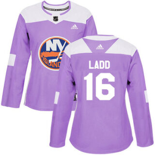 Women's New York Islanders #16 Andrew Ladd Purple Authentic Fights Cancer Stitched NHL Jersey