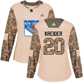 Women's New York Rangers #20 Chris Kreider Camo Authentic 2017 Veterans Day Stitched NHL Jersey