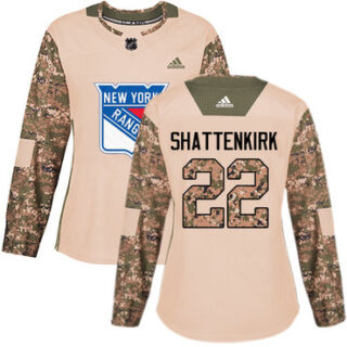 Women's New York Rangers #22 Kevin Shattenkirk Camo Authentic 2017 Veterans Day Stitched NHL Jersey