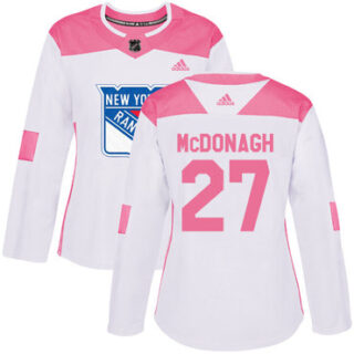 Women's New York Rangers #27 Ryan McDonagh White Pink Authentic Fashion Stitched NHL Jersey