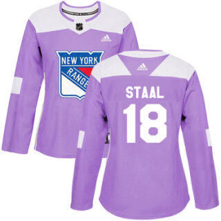 Women's New York Rangers #18 Marc Staal Purple Authentic Fights Cancer Stitched NHL Jersey