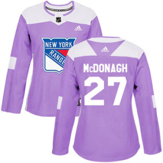 Women's New York Rangers #27 Ryan McDonagh Purple Authentic Fights Cancer Stitched NHL Jersey