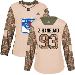 Women's New York Rangers #93 Mika Zibanejad Camo Authentic 2017 Veterans Day Stitched NHL Jersey