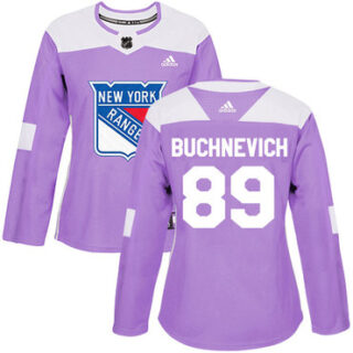 Women's New York Rangers #89 Pavel Buchnevich Purple Authentic Fights Cancer Stitched NHL Jersey